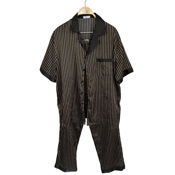 Ekouaer Men Silk Satin Pajamas Set Short Sleeve Button Down Sleepwear Loungewear - Picture 3 of 14